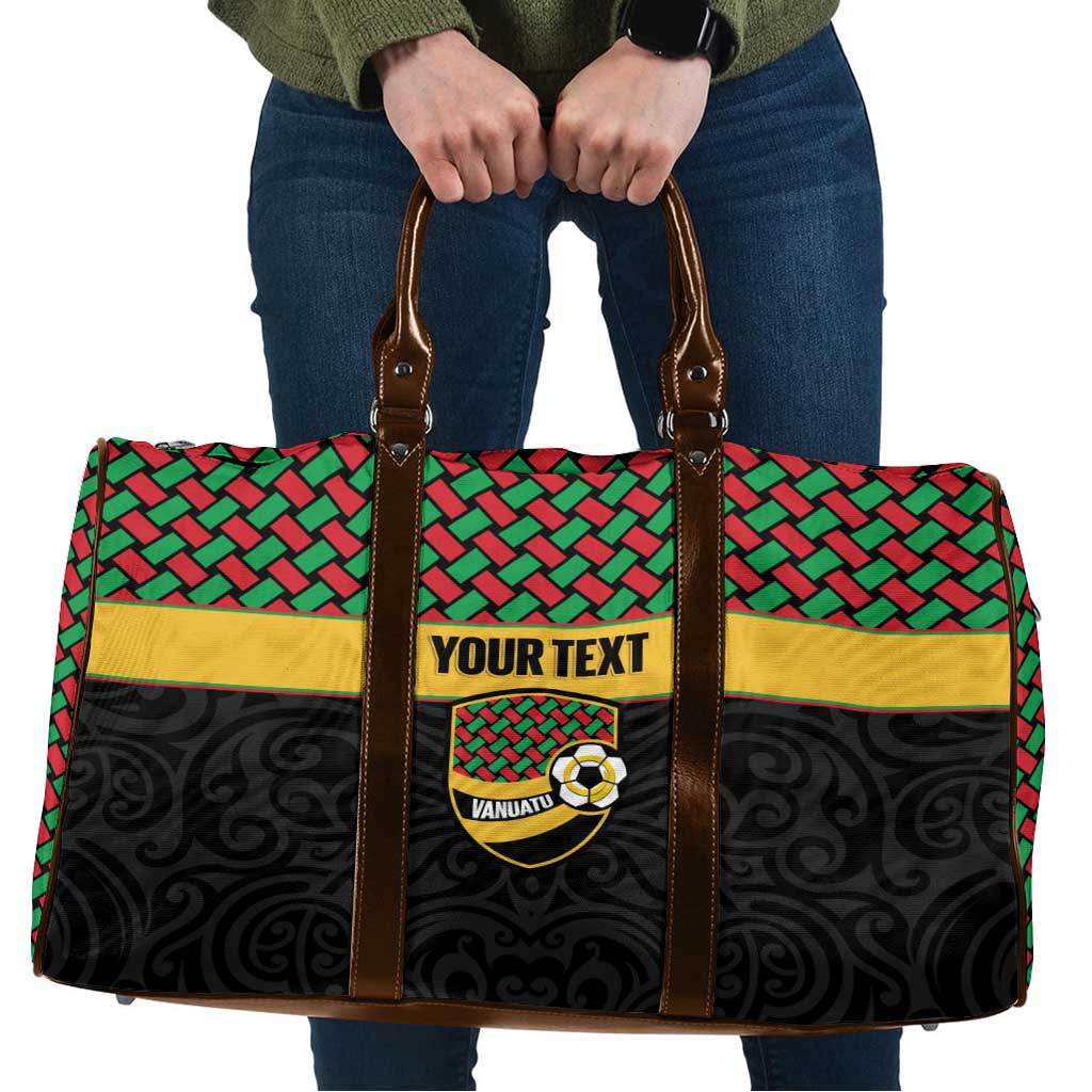 Vanuatu Football Custom Travel Bag Go Chiefs Basket-weave Pattern LT14 Black - Polynesian Pride