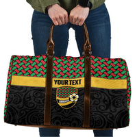 Vanuatu Football Custom Travel Bag Go Chiefs Basket-weave Pattern LT14 Black - Polynesian Pride