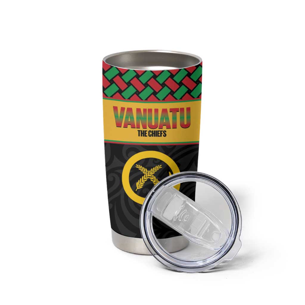 Vanuatu Football Custom Tumbler Cup Go Chiefs Basket-weave Pattern LT14 - Polynesian Pride