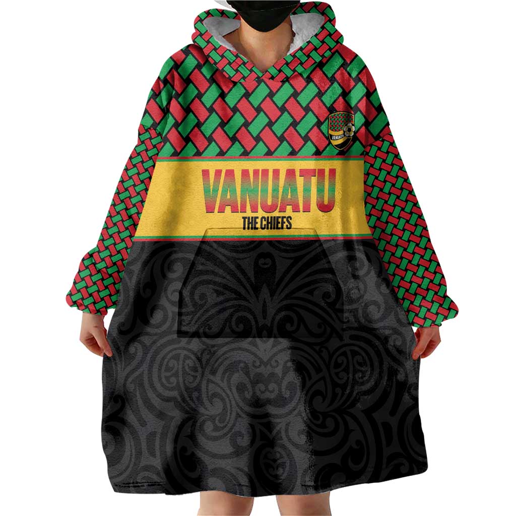 Vanuatu Football Custom Wearable Blanket Hoodie Go Chiefs Basket-weave Pattern LT14 - Polynesian Pride