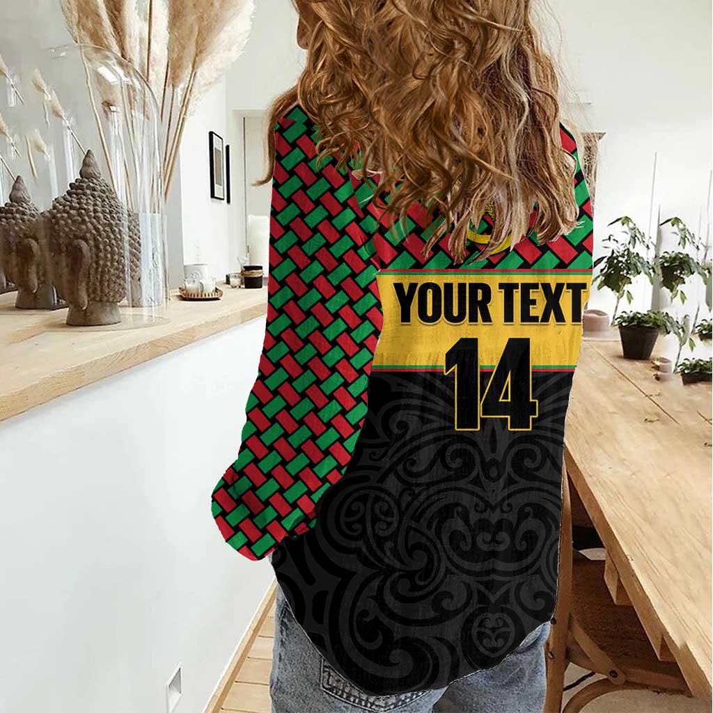 Vanuatu Football Custom Women Casual Shirt Go Chiefs Basket-weave Pattern LT14 - Polynesian Pride