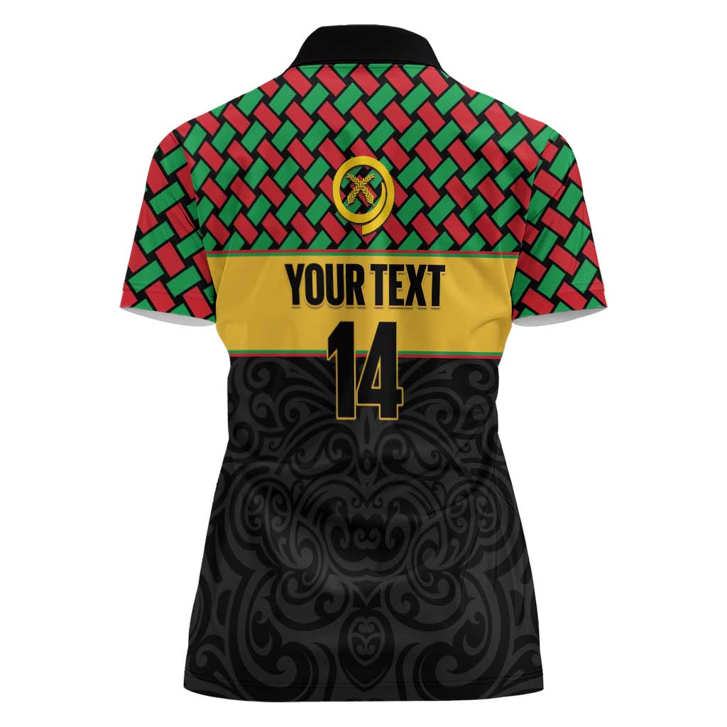 Vanuatu Football Custom Women Polo Shirt Go Chiefs Basket-weave Pattern LT14 - Polynesian Pride