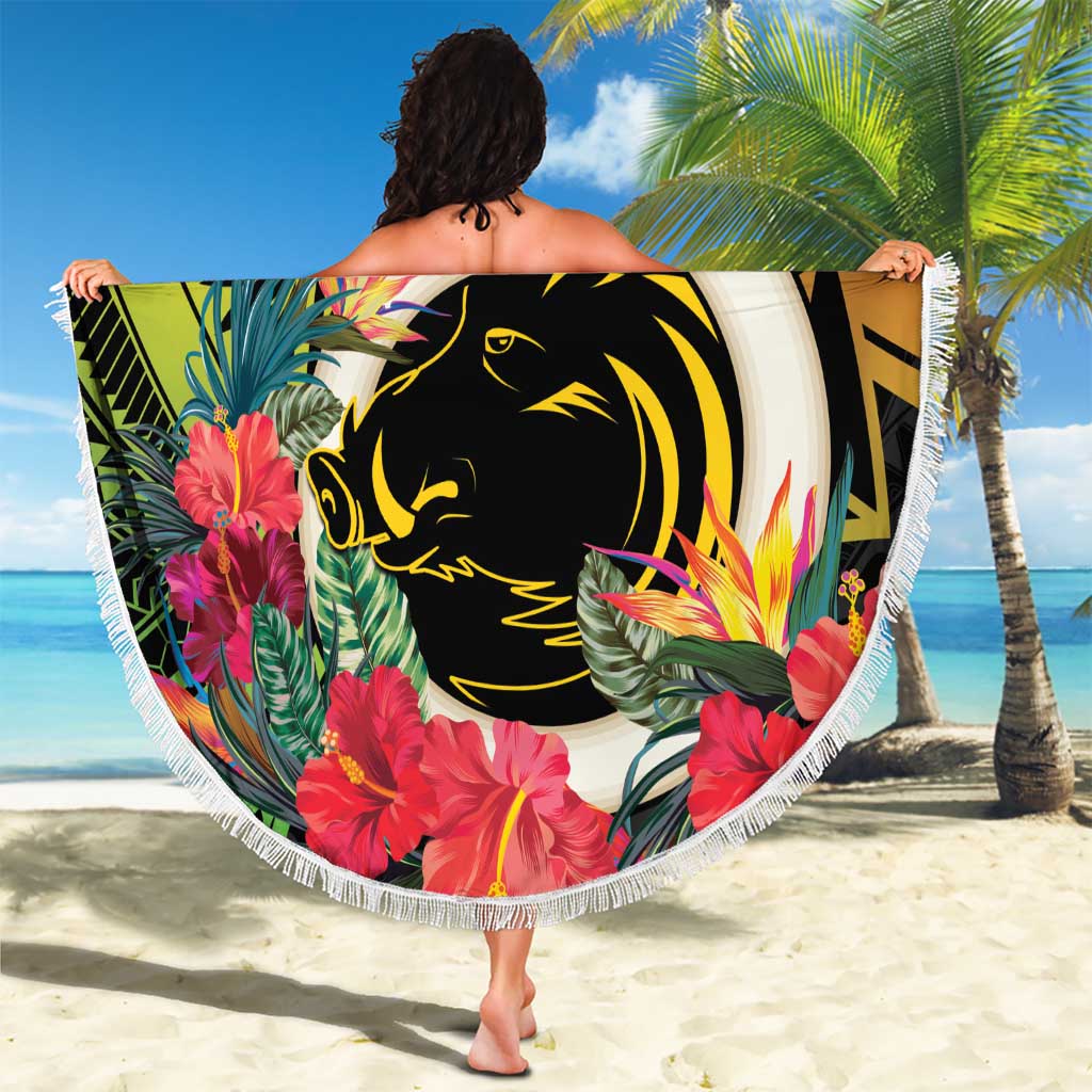 Vanuatu Boar Tusk Yumi Yumi Yumi Beach Blanket Independens Dei Long God Yumi Stanap LT14 - Polynesian Pride