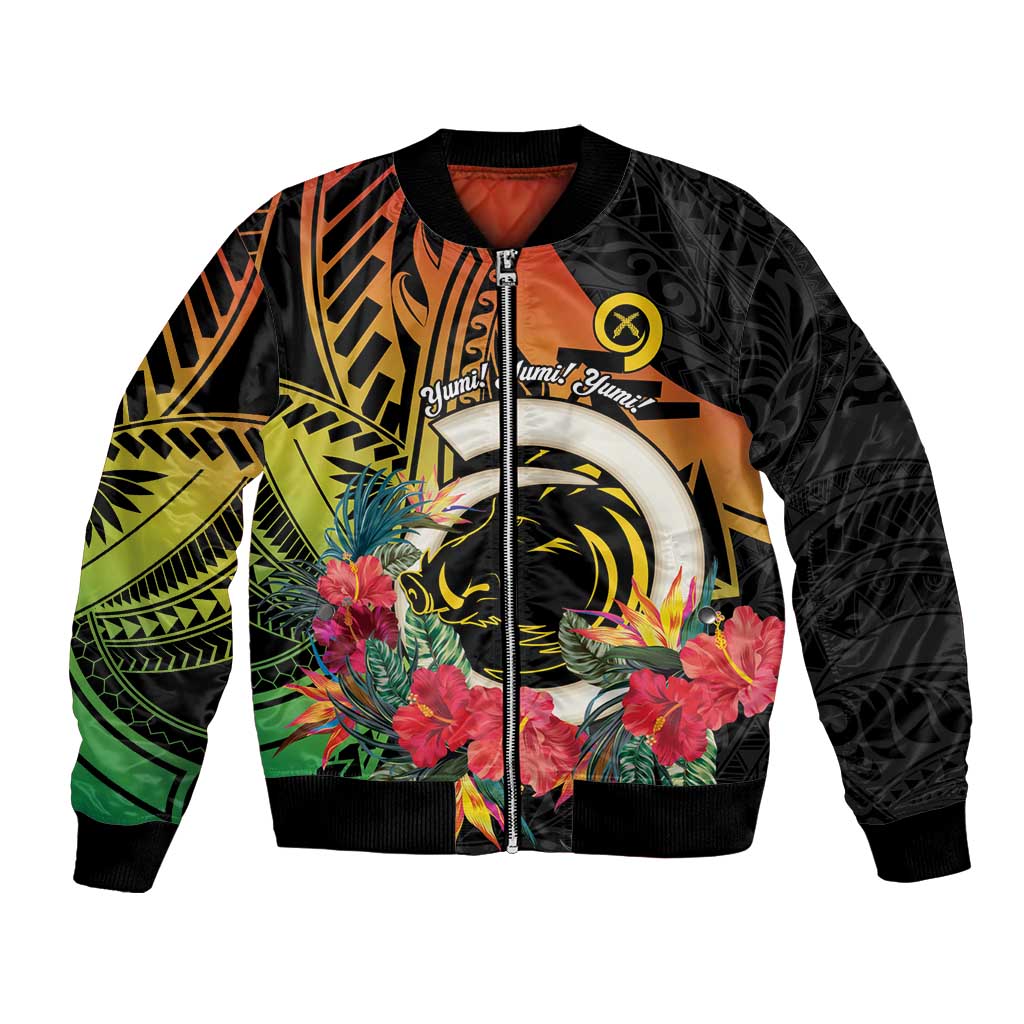 Vanuatu Boar Tusk Yumi Yumi Yumi Bomber Jacket Independens Dei Long God Yumi Stanap