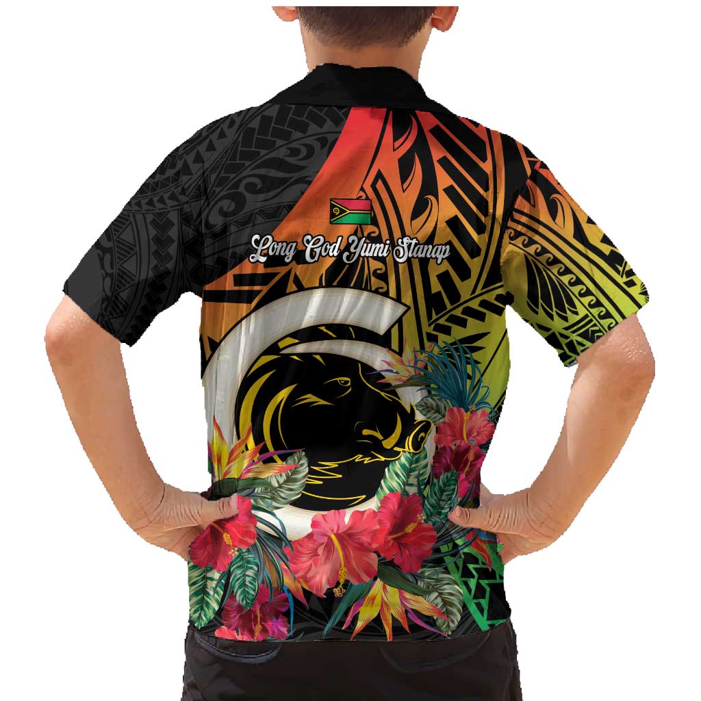 Vanuatu Boar Tusk Yumi Yumi Yumi Family Matching Mermaid Dress and Hawaiian Shirt Independens Dei Long God Yumi Stanap