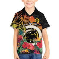 Vanuatu Boar Tusk Yumi Yumi Yumi Family Matching Off The Shoulder Long Sleeve Dress and Hawaiian Shirt Independens Dei Long God Yumi Stanap