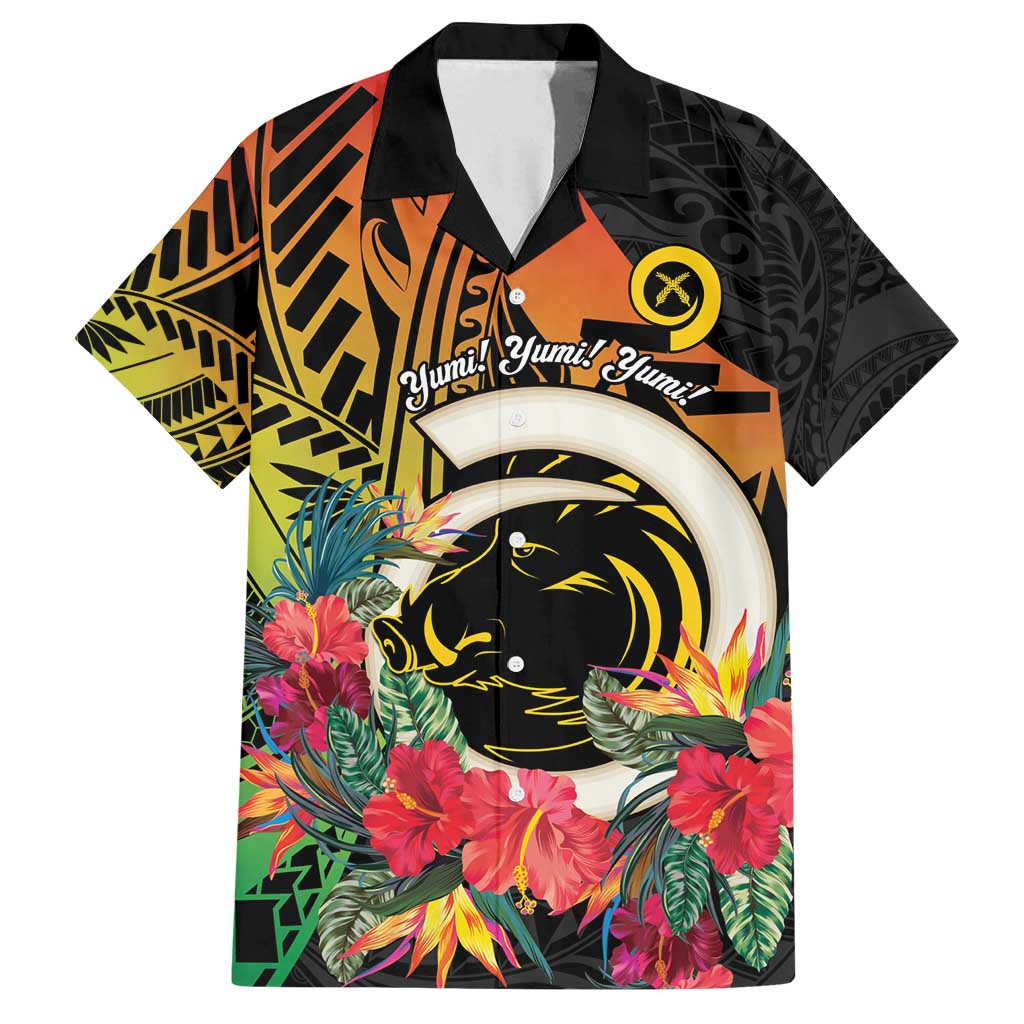 Vanuatu Boar Tusk Yumi Yumi Yumi Family Matching Off Shoulder Short Dress and Hawaiian Shirt Independens Dei Long God Yumi Stanap