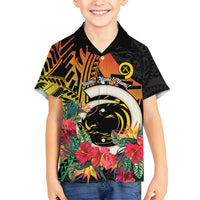 Vanuatu Boar Tusk Yumi Yumi Yumi Family Matching Off Shoulder Short Dress and Hawaiian Shirt Independens Dei Long God Yumi Stanap