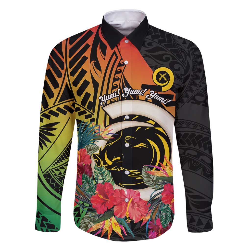 Vanuatu Boar Tusk Yumi Yumi Yumi Family Matching Puletasi and Hawaiian Shirt Independens Dei Long God Yumi Stanap