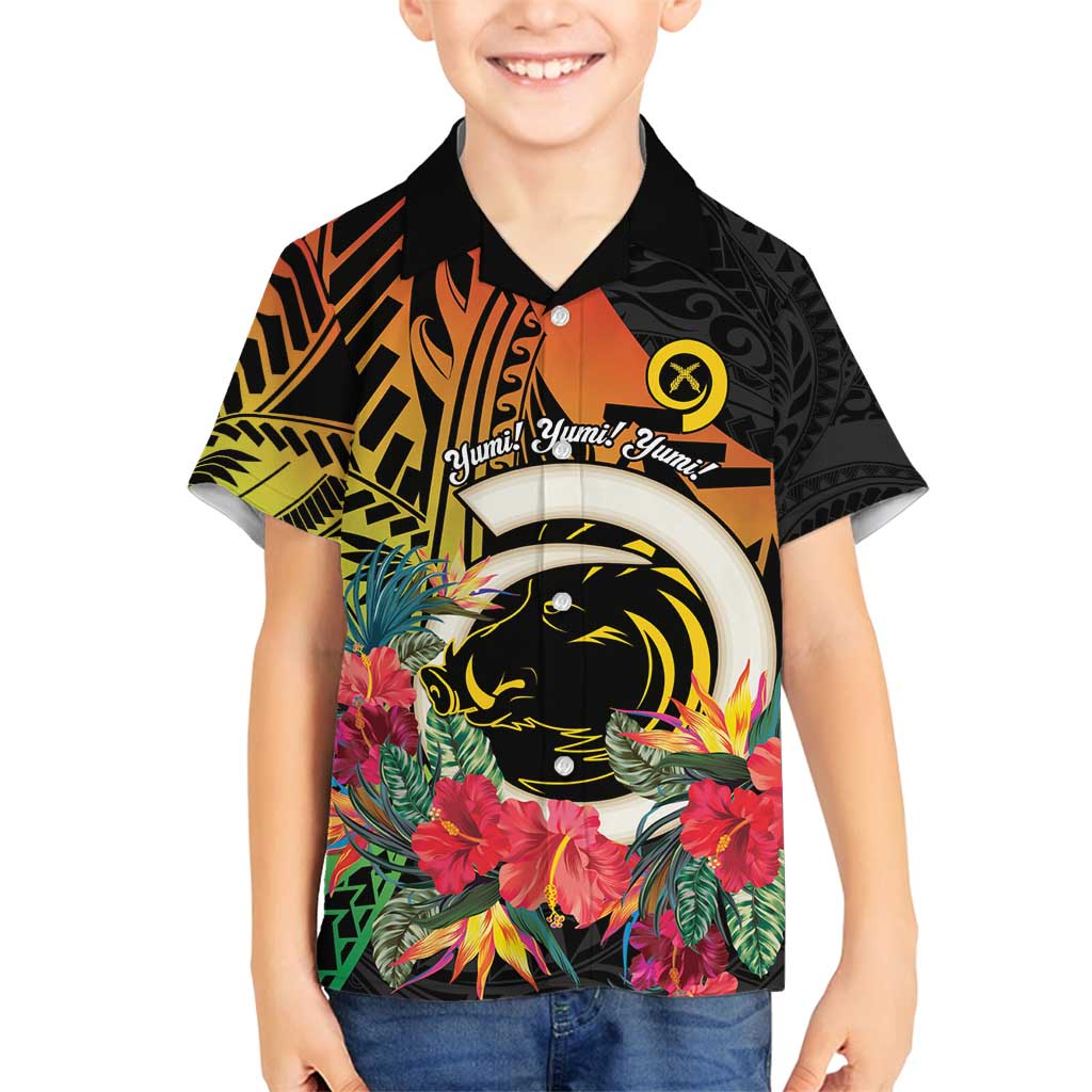 Vanuatu Boar Tusk Yumi Yumi Yumi Family Matching Tank Maxi Dress and Hawaiian Shirt Independens Dei Long God Yumi Stanap