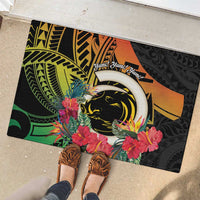 Vanuatu Boar Tusk Yumi Yumi Yumi Rubber Doormat Independens Dei Long God Yumi Stanap LT14 - Polynesian Pride