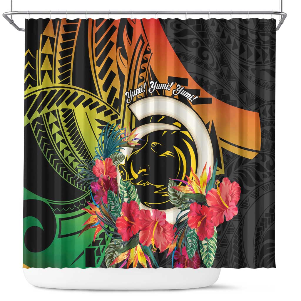 Vanuatu Boar Tusk Yumi Yumi Yumi Shower Curtain Independens Dei Long God Yumi Stanap