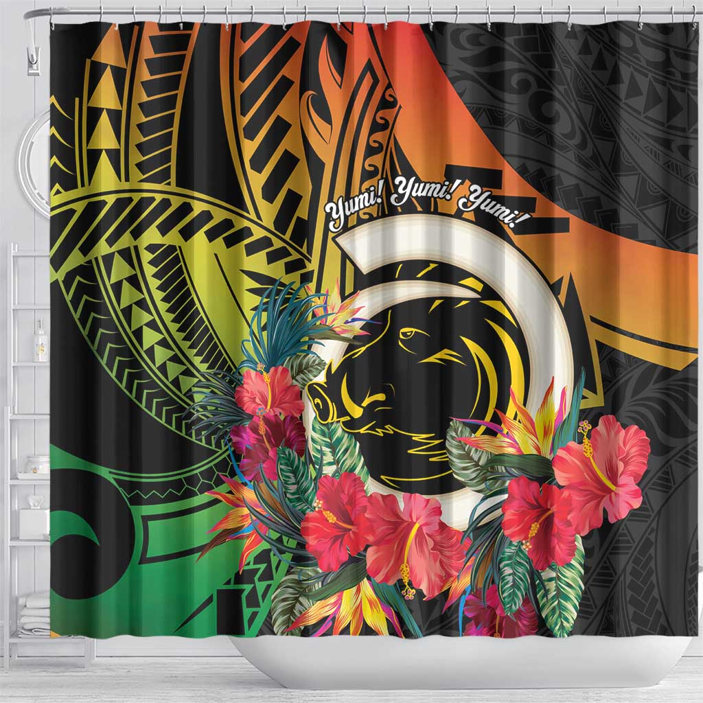 Vanuatu Boar Tusk Yumi Yumi Yumi Shower Curtain Independens Dei Long God Yumi Stanap