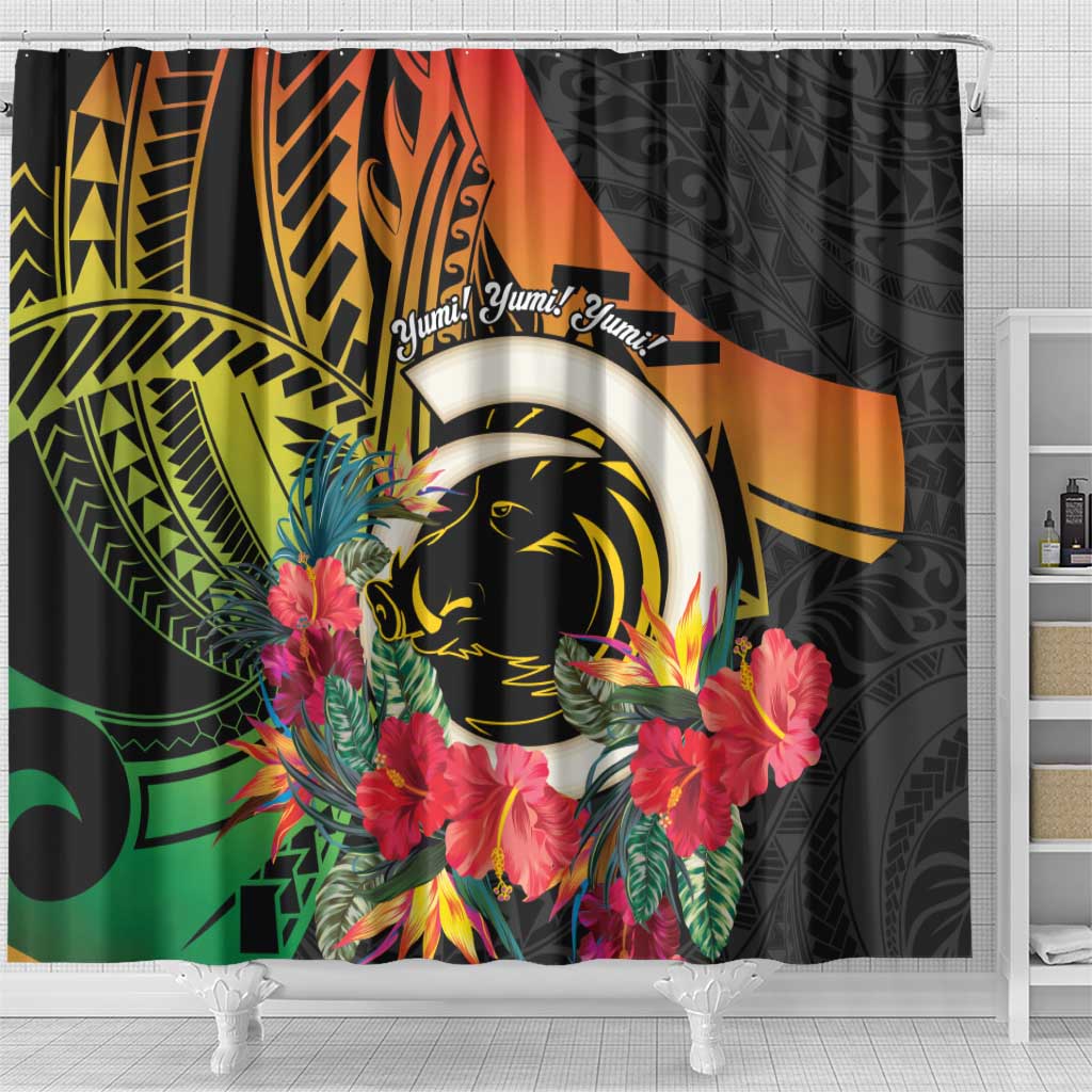 Vanuatu Boar Tusk Yumi Yumi Yumi Shower Curtain Independens Dei Long God Yumi Stanap