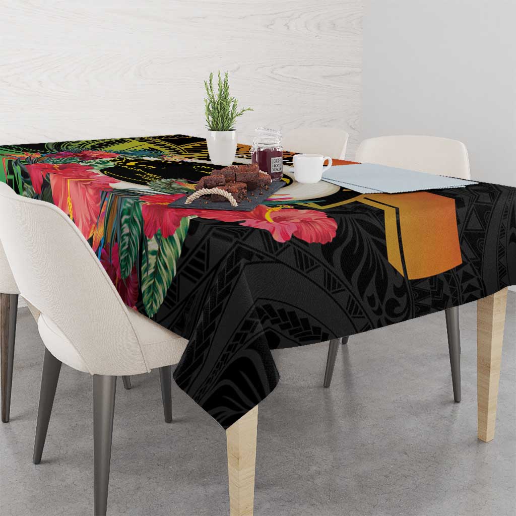 Vanuatu Boar Tusk Yumi Yumi Yumi Tablecloth Independens Dei Long God Yumi Stanap LT14 - Polynesian Pride