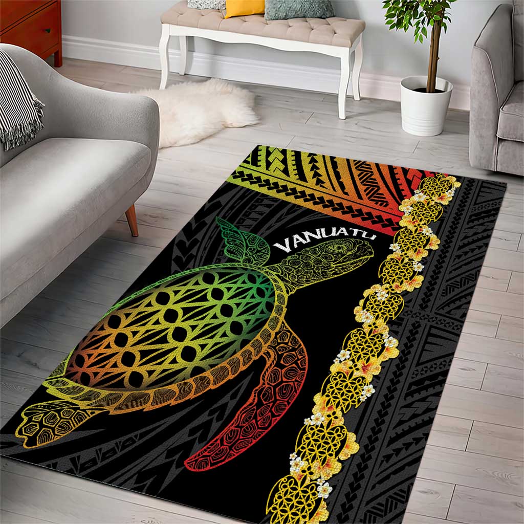 Vanuatu Sand Drawing Turtle Area Rug Happy Independence Day