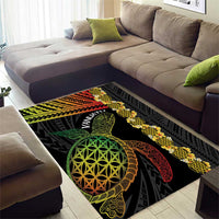 Vanuatu Sand Drawing Turtle Area Rug Happy Independence Day