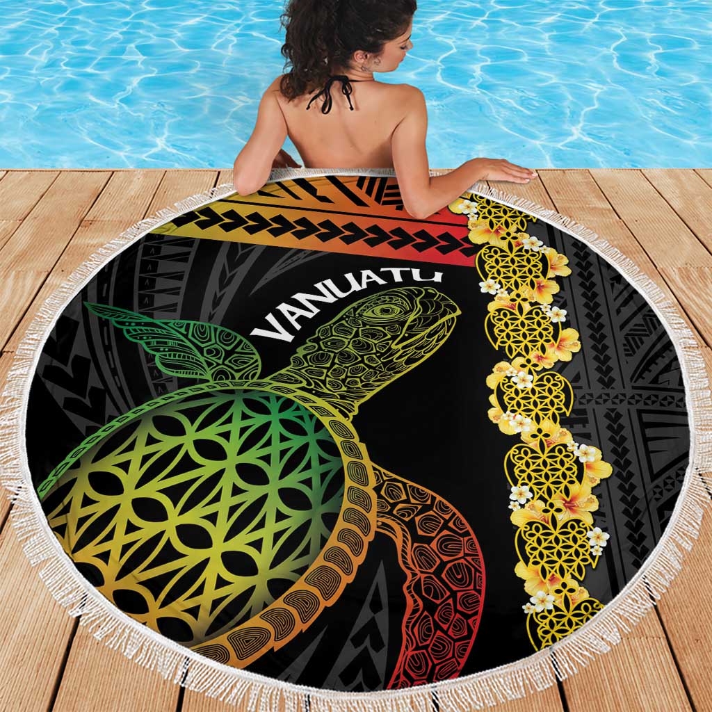 Vanuatu Sand Drawing Turtle Beach Blanket Happy Independence Day LT14 - Polynesian Pride