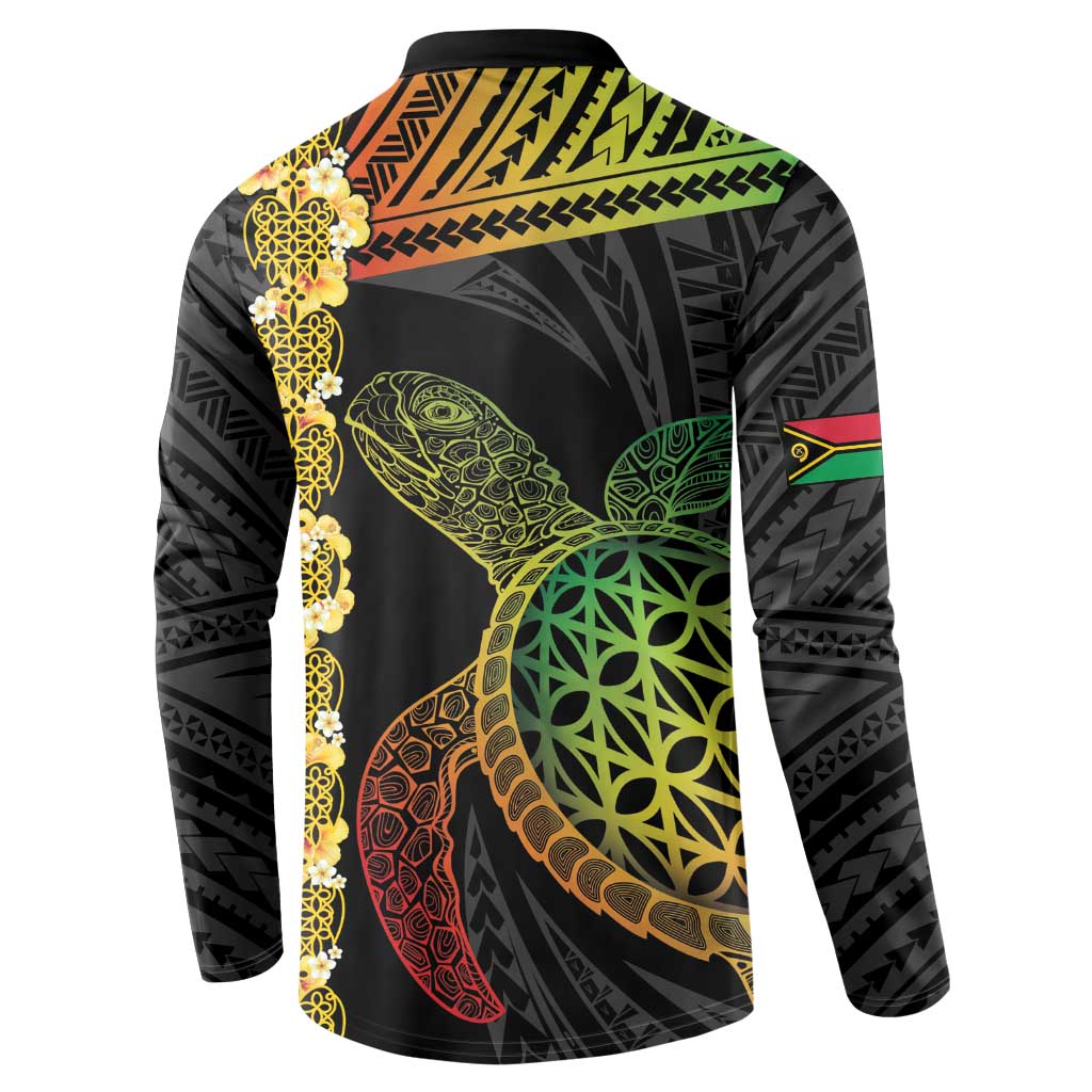 Vanuatu Sand Drawing Turtle Button Sweatshirt Happy Independence Day LT14 - Polynesian Pride