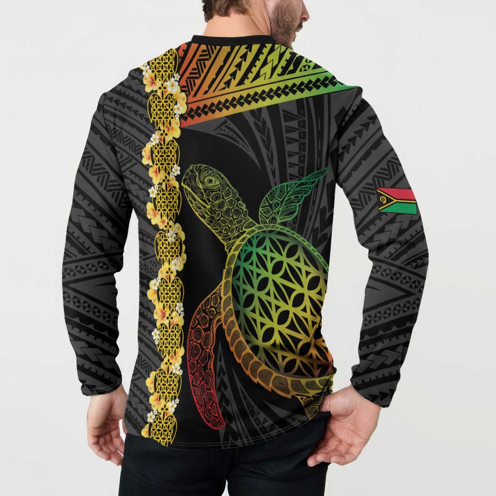 Vanuatu Sand Drawing Turtle Button Sweatshirt Happy Independence Day LT14 - Polynesian Pride