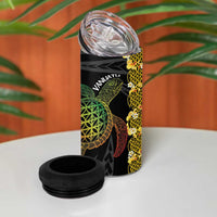 Vanuatu Sand Drawing Turtle 4 in 1 Can Cooler Tumbler Happy Independence Day LT14 - Polynesian Pride