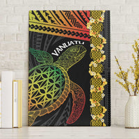 Vanuatu Sand Drawing Turtle Canvas Wall Art Happy Independence Day LT14 Without Frame Black - Polynesian Pride