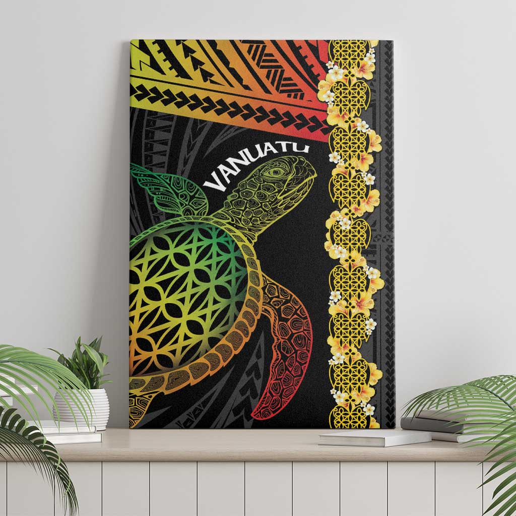 Vanuatu Sand Drawing Turtle Canvas Wall Art Happy Independence Day LT14 - Polynesian Pride