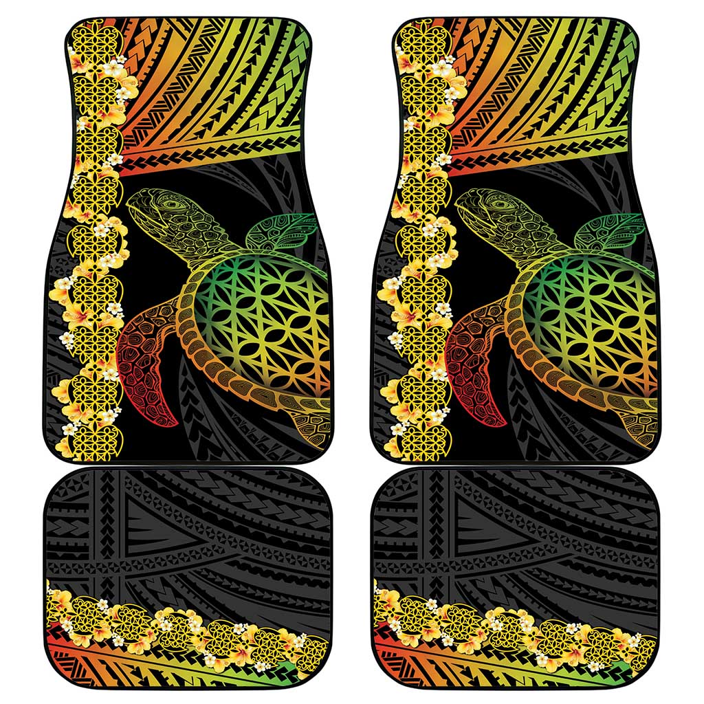 Vanuatu Sand Drawing Turtle Car Mats Happy Independence Day LT14 - Polynesian Pride