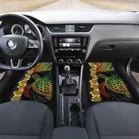 Vanuatu Sand Drawing Turtle Car Mats Happy Independence Day LT14 Set 2pcs - Front Black - Polynesian Pride