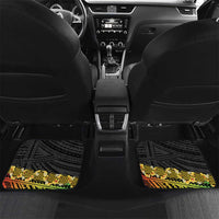 Vanuatu Sand Drawing Turtle Car Mats Happy Independence Day LT14 Set 2pcs - Back Black - Polynesian Pride