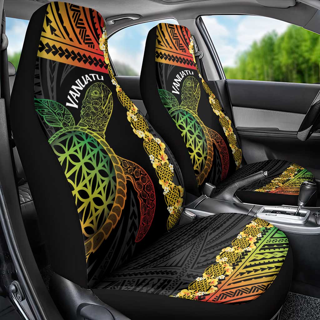 Vanuatu Sand Drawing Turtle Car Seat Cover Happy Independence Day