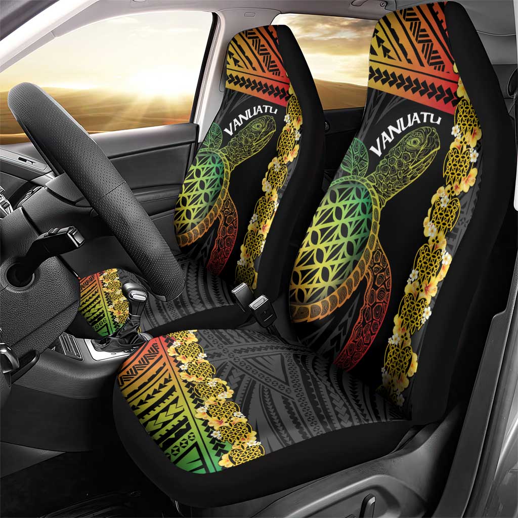 Vanuatu Sand Drawing Turtle Car Seat Cover Happy Independence Day