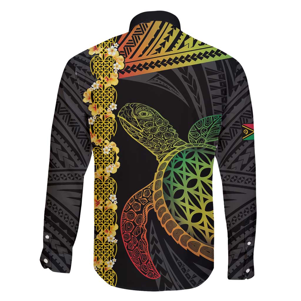 Vanuatu Sand Drawing Turtle Family Matching Short Sleeve Bodycon Dress and Hawaiian Shirt Happy Independence Day