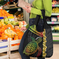 Vanuatu Sand Drawing Turtle Grocery Bag Happy Independence Day