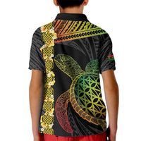 Vanuatu Sand Drawing Turtle Kid Polo Shirt Happy Independence Day