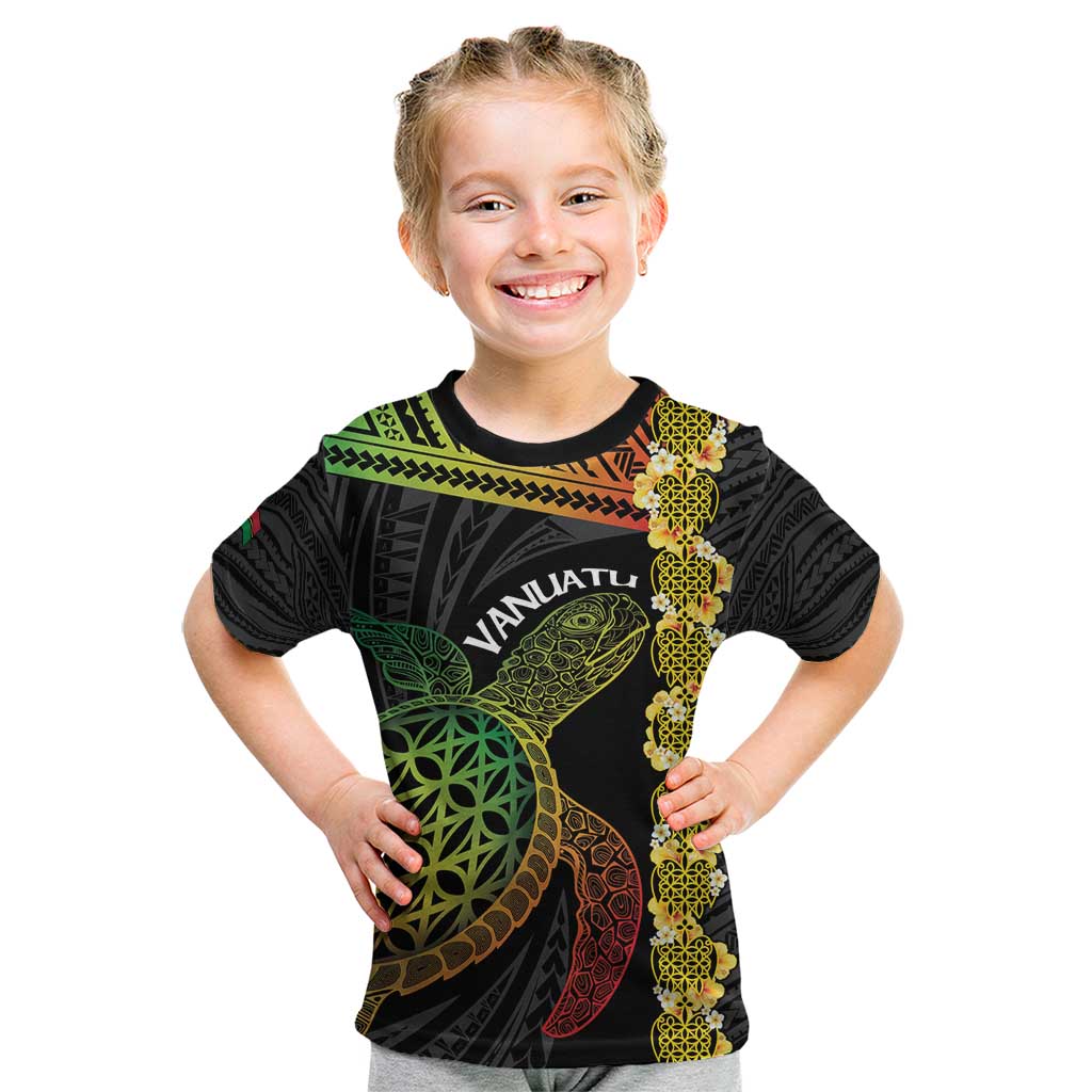 Vanuatu Sand Drawing Turtle Kid T Shirt Happy Independence Day