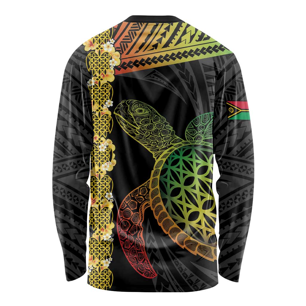 Vanuatu Sand Drawing Turtle Long Sleeve Shirt Happy Independence Day LT14 - Polynesian Pride