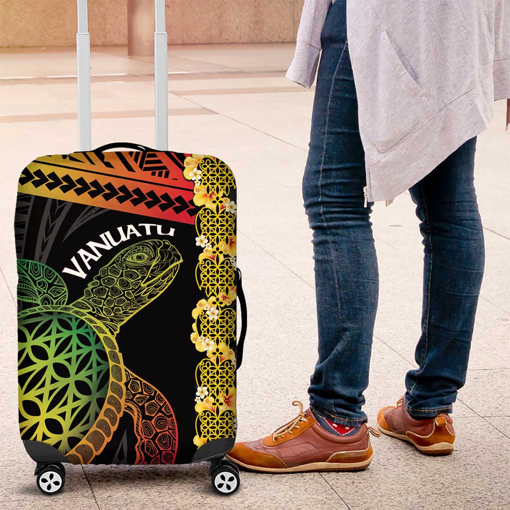 Vanuatu Sand Drawing Turtle Luggage Cover Happy Independence Day