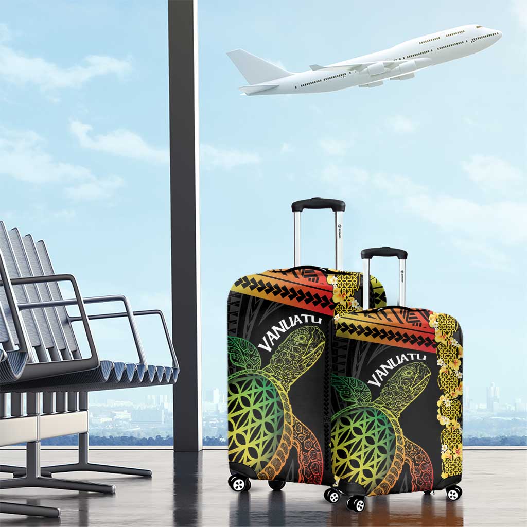 Vanuatu Sand Drawing Turtle Luggage Cover Happy Independence Day