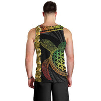 Vanuatu Sand Drawing Turtle Men Tank Top Happy Independence Day LT14 - Polynesian Pride