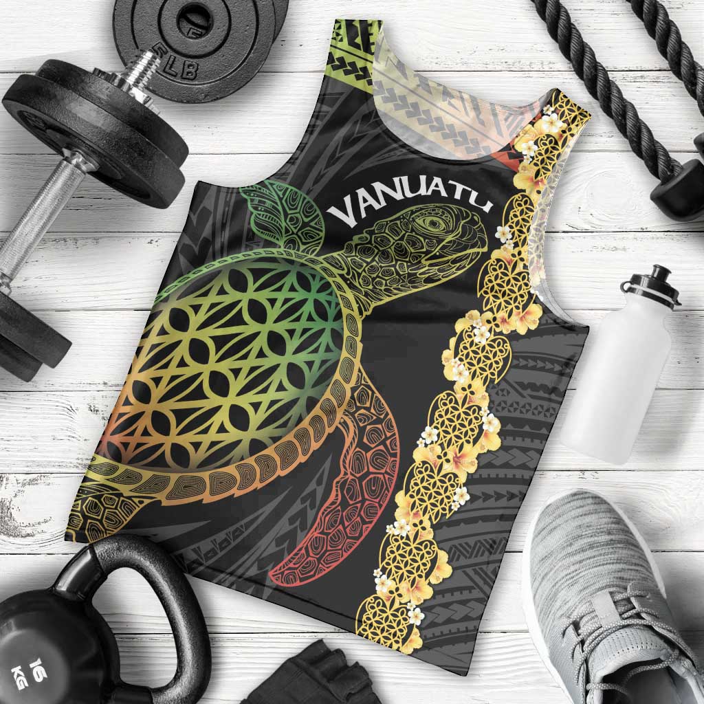 Vanuatu Sand Drawing Turtle Men Tank Top Happy Independence Day LT14 - Polynesian Pride