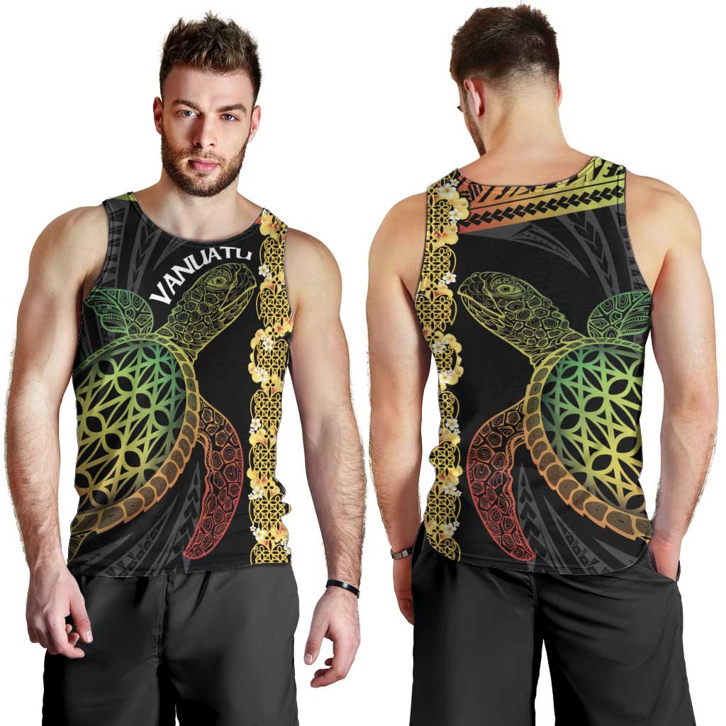 Vanuatu Sand Drawing Turtle Men Tank Top Happy Independence Day LT14 - Polynesian Pride
