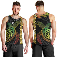 Vanuatu Sand Drawing Turtle Men Tank Top Happy Independence Day LT14 - Polynesian Pride