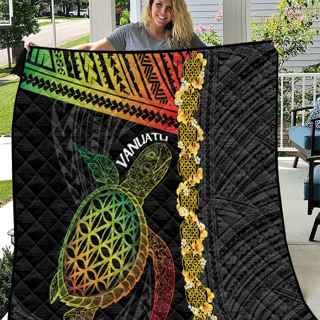 Vanuatu Sand Drawing Turtle Quilt Happy Independence Day
