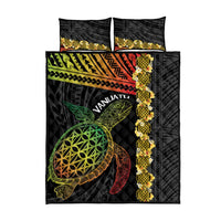 Vanuatu Sand Drawing Turtle Quilt Bed Set Happy Independence Day LT14 - Polynesian Pride