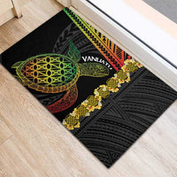 Vanuatu Sand Drawing Turtle Rubber Doormat Happy Independence Day LT14 - Polynesian Pride