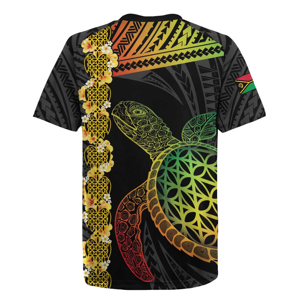 Vanuatu Sand Drawing Turtle Rugby Jersey Happy Independence Day