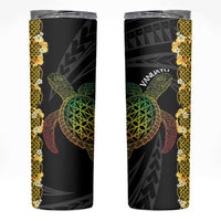 Vanuatu Sand Drawing Turtle Skinny Tumbler Happy Independence Day