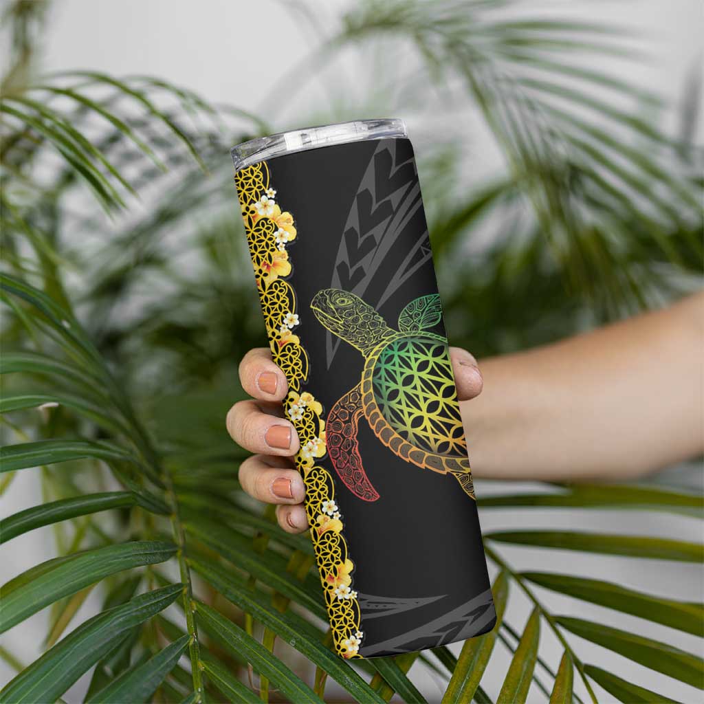 Vanuatu Sand Drawing Turtle Skinny Tumbler Happy Independence Day