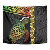 Vanuatu Sand Drawing Turtle Tapestry Happy Independence Day